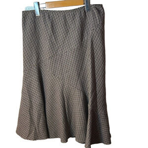 Anne Klein vintage wool aline purple and green midi skirt size 12